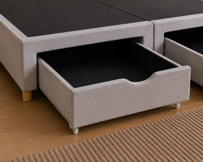 Detalle del cajón con ruedas de la Base cama Cajón